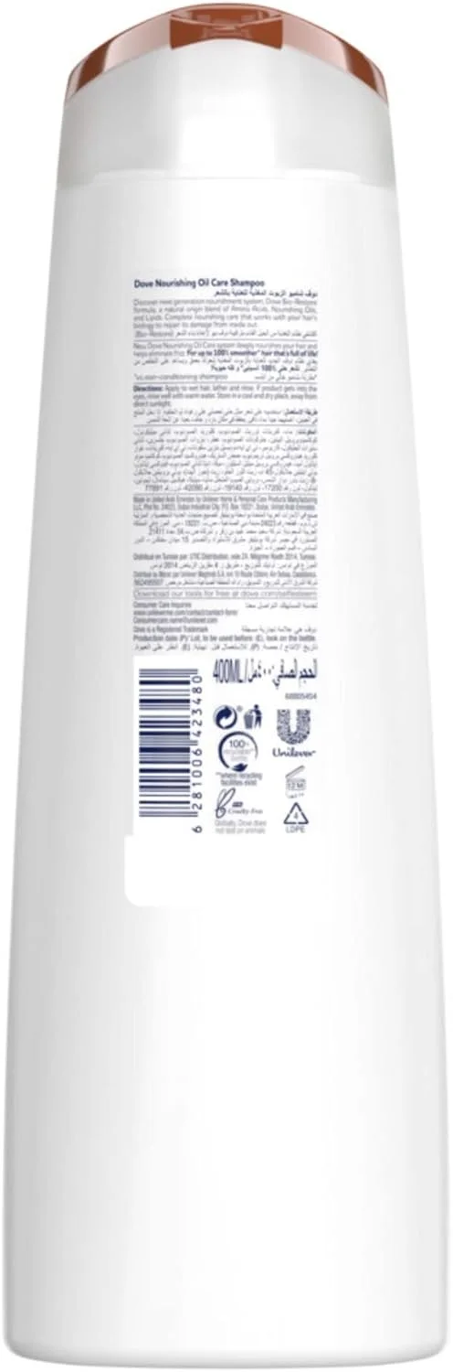 شامپو داو مخصوص موهای وز و خشک، مراقبت از روغن مغذی، مراقبت مغذی برای موهایی تا 100% نرم‌تر، 400 میلی لیتر