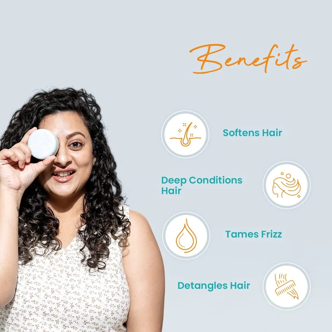 شامپو بار کره مورومورو Earth Rhythm برای موهای فر و مجعد، 100% زیست تخریب پذیر، بسته بندی بدون پلاستیک - 80 گرم