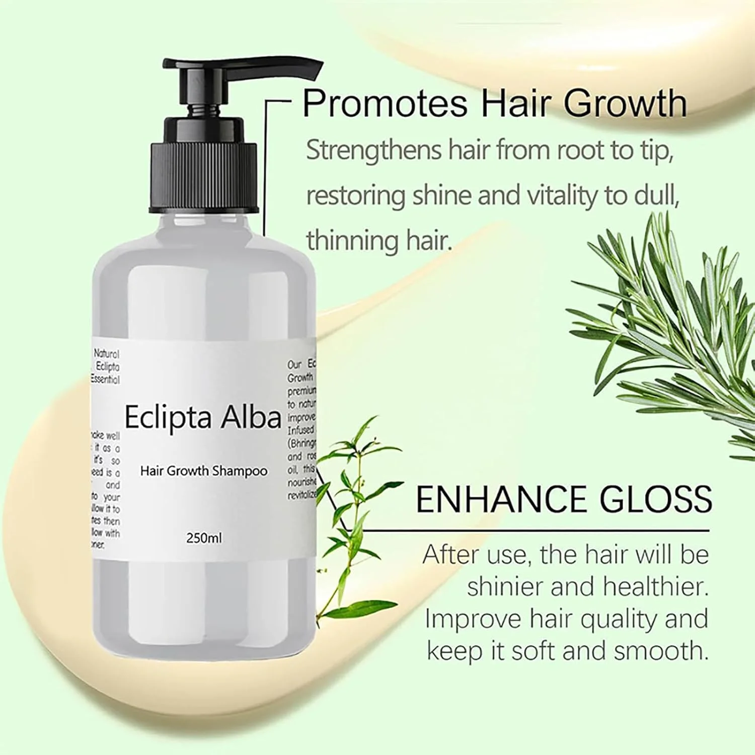 شامپو رشد مو اکلیپتا آلبا، شامپو اکلیپتا آلبا، روغن اکلیپتا آلبا، شامپو برینگراج ارگانیک طبیعی، شامپو ضخیم کننده ضد ریزش مو برای زنان و مردان 250 میلی لیتر