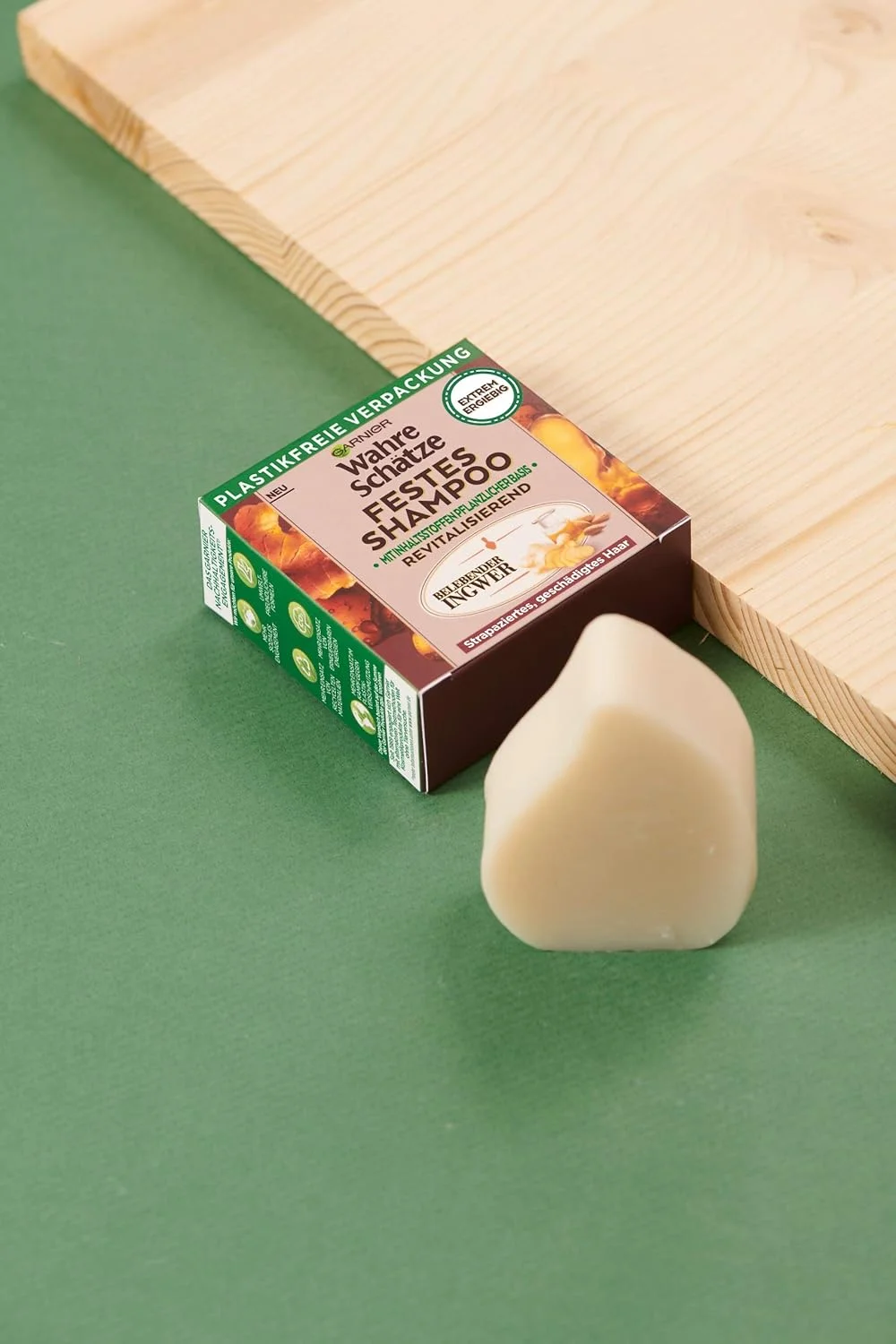 شامپو جامد زنجبیل انرژی بخش Garnier True Treasures، حاوی زنجبیل ارگانیک، احیا کننده موهای آسیب دیده، فرمول زیست تخریب پذیر، وگان، بسته 1 عددی شامپو جامد زنجبیل انرژی بخش Garnier True Treasures، حاوی زنجبیل ارگانیک، احیا کننده موهای آسیب دیده، فرمول زیست تخریب پذیر، وگان، بسته 1 عددی