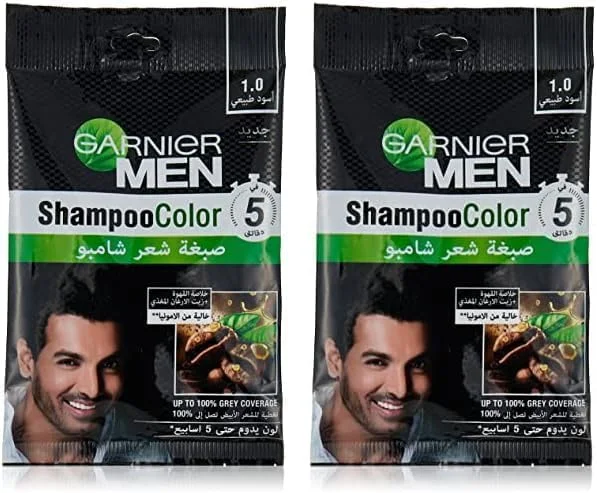 شامپو رنگ مو مردانه گارنیه شماره 1.0 مشکی طبیعی (بسته 2 عددی)
