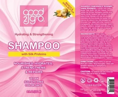 شامپو فوق مرطوب کننده گلد بنر بیوتی GOOD2GRO "ترمیم کننده موهای آسیب دیده و در حال تغییر، تقویت کننده، آبرسان و مرطوب کننده" 236 میلی لیتر