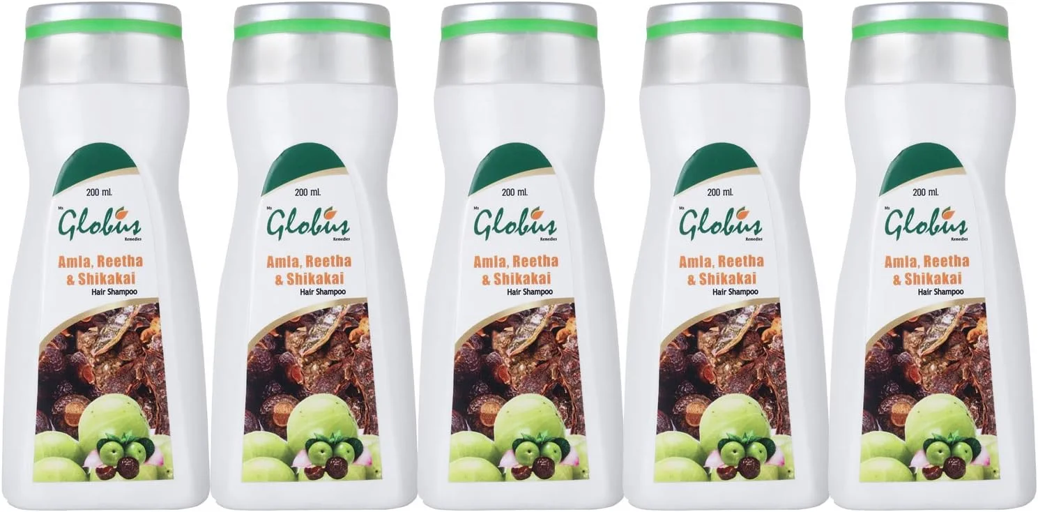 شامپو موی آملا ریتا شیکاکای گلوبوس رمدیز، 200 میلی لیتر (بسته 5 عددی)