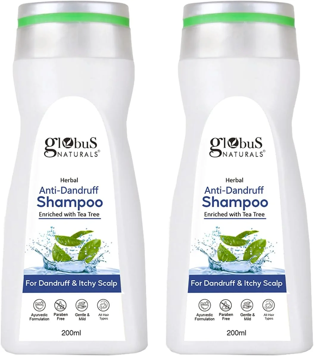 شامپو ضد شوره سر گلوبوس نچرالز، برای شوره سر و خارش پوست سر، مناسب برای انواع مو، 200 میلی لیتر (بسته 2 عددی)