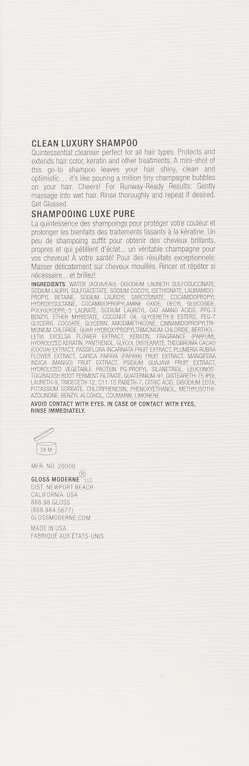 شامپو لوکس و پاک کننده گلاس مدرن - 236 میلی لیتر - درمان مو برای موهای آسیب دیده و خشک با رایحه بادام مدیترانه ای و نارگیل با ته مایه کنیاک - برای موهای نرم و درخشان