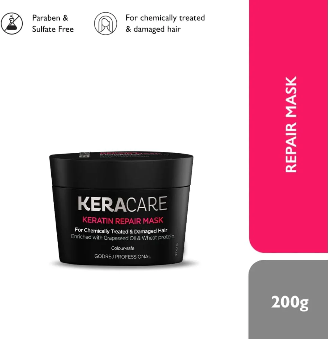گودرج پروفشنال شامپو ترمیم کننده کراتین Keracare حجم 250 میلی لیتر و ماسک ترمیم کننده حجم 200 گرم (مجموعه)