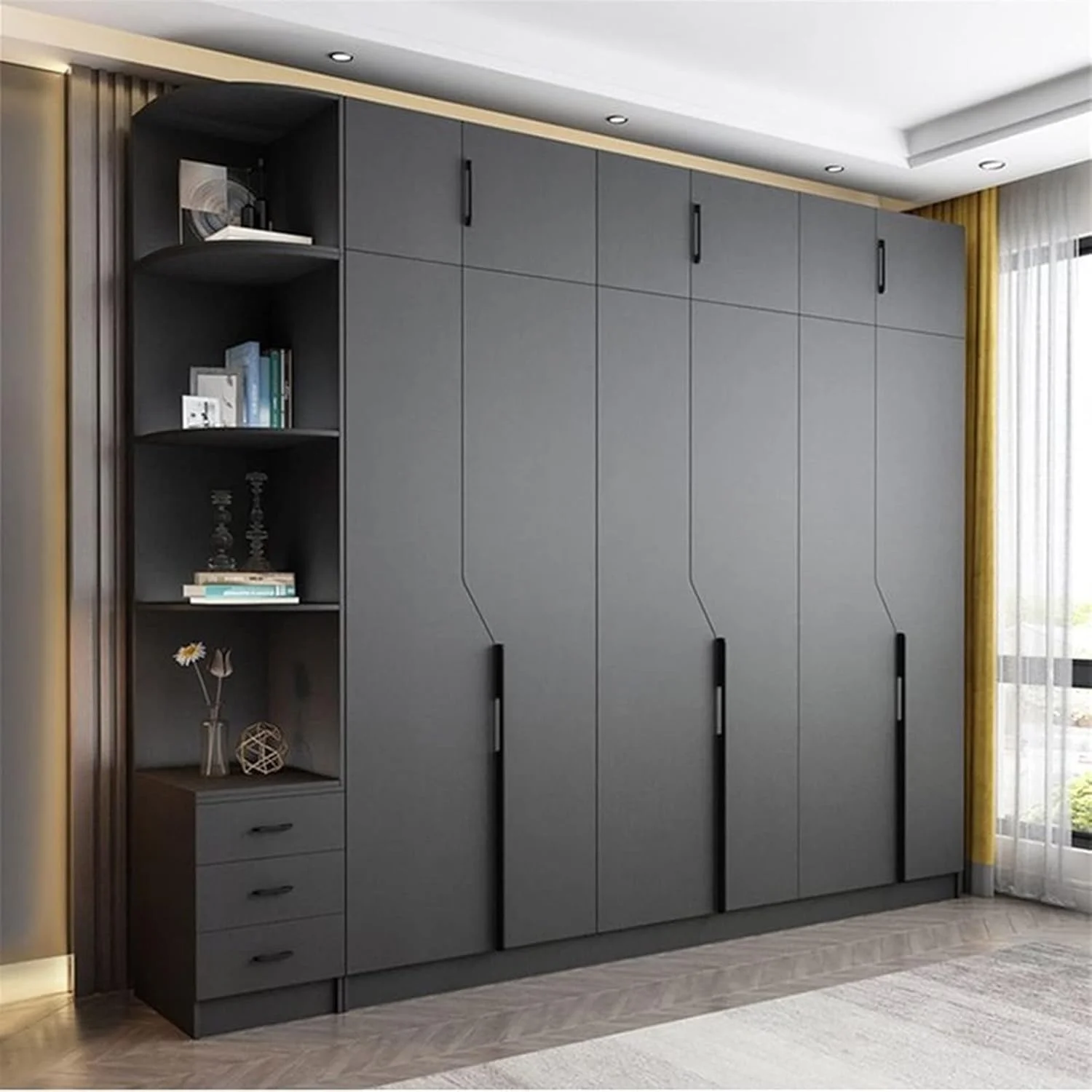 SEMOOR Wardrobe Wooden Black Wardrobe Cupboard Wardrobe Closet Wardrobe Bedroom Furniture SEMOOR Wardrobe Wooden Black Wardrobe Cupboard Wardrobe Closet Wardrobe Bedroom Furniture