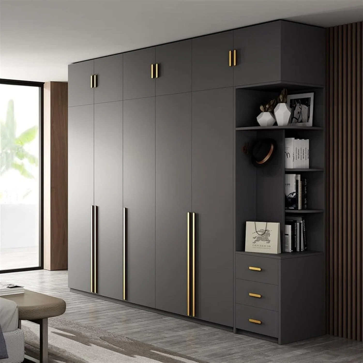 SEMOOR Wardrobe Wooden Black Wardrobe Cupboard Wardrobe Closet Wardrobe Bedroom Furniture SEMOOR Wardrobe Wooden Black Wardrobe Cupboard Wardrobe Closet Wardrobe Bedroom Furniture