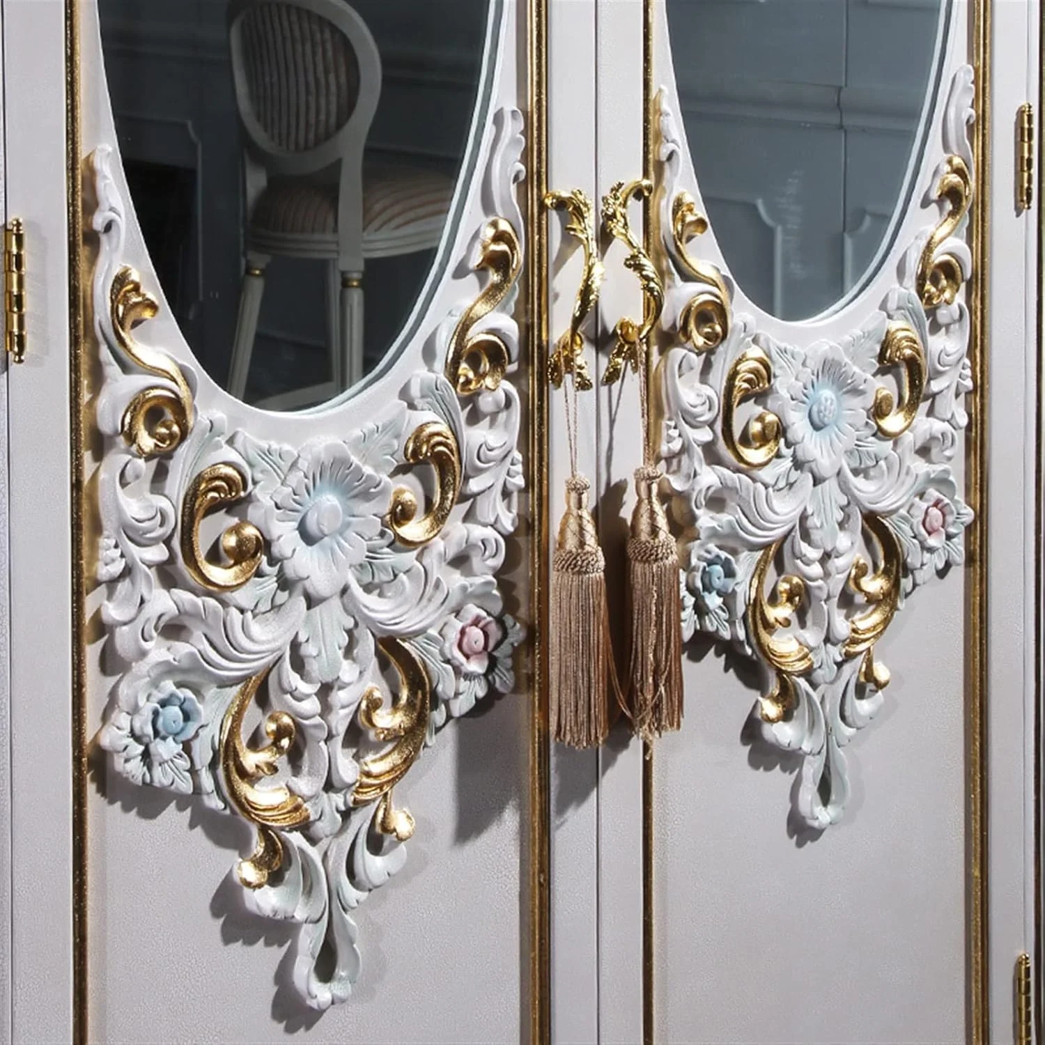 SEMOOR Wardrobe Furniture Solid Wood Carved White Wardrobe Two Door Wardrobe SEMOOR Wardrobe Furniture Solid Wood Carved White Wardrobe Two Door Wardrobe