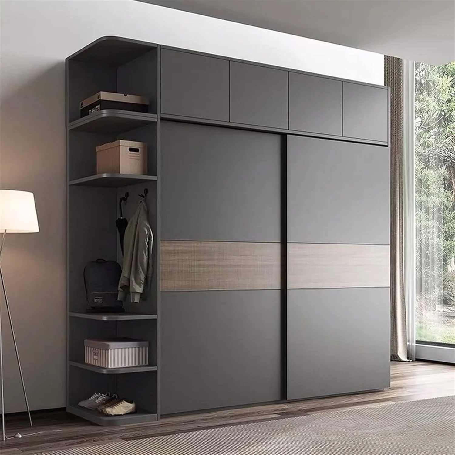 SEMOOR Wardrobe Wooden Black Wardrobe Cupboard Wardrobe Closet Wardrobe Bedroom Furniture SEMOOR Wardrobe Wooden Black Wardrobe Cupboard Wardrobe Closet Wardrobe Bedroom Furniture