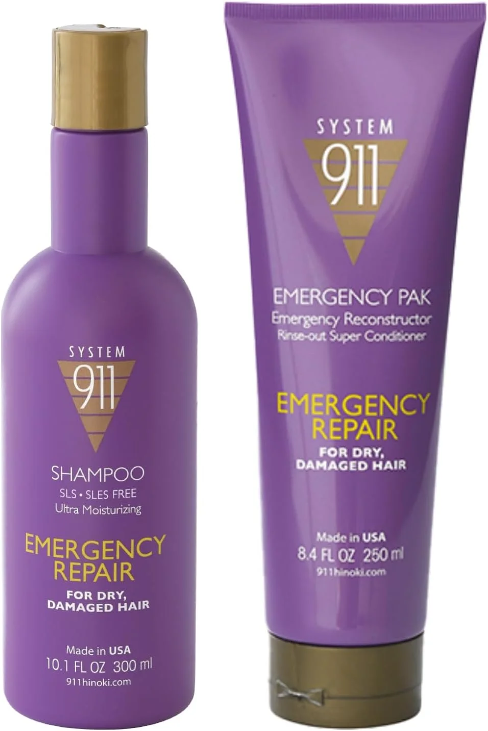 شامپو سیستم 911 Hayashi حجم 300 میل و ماسک مو Emergency Pak حجم 250 میل "ست"