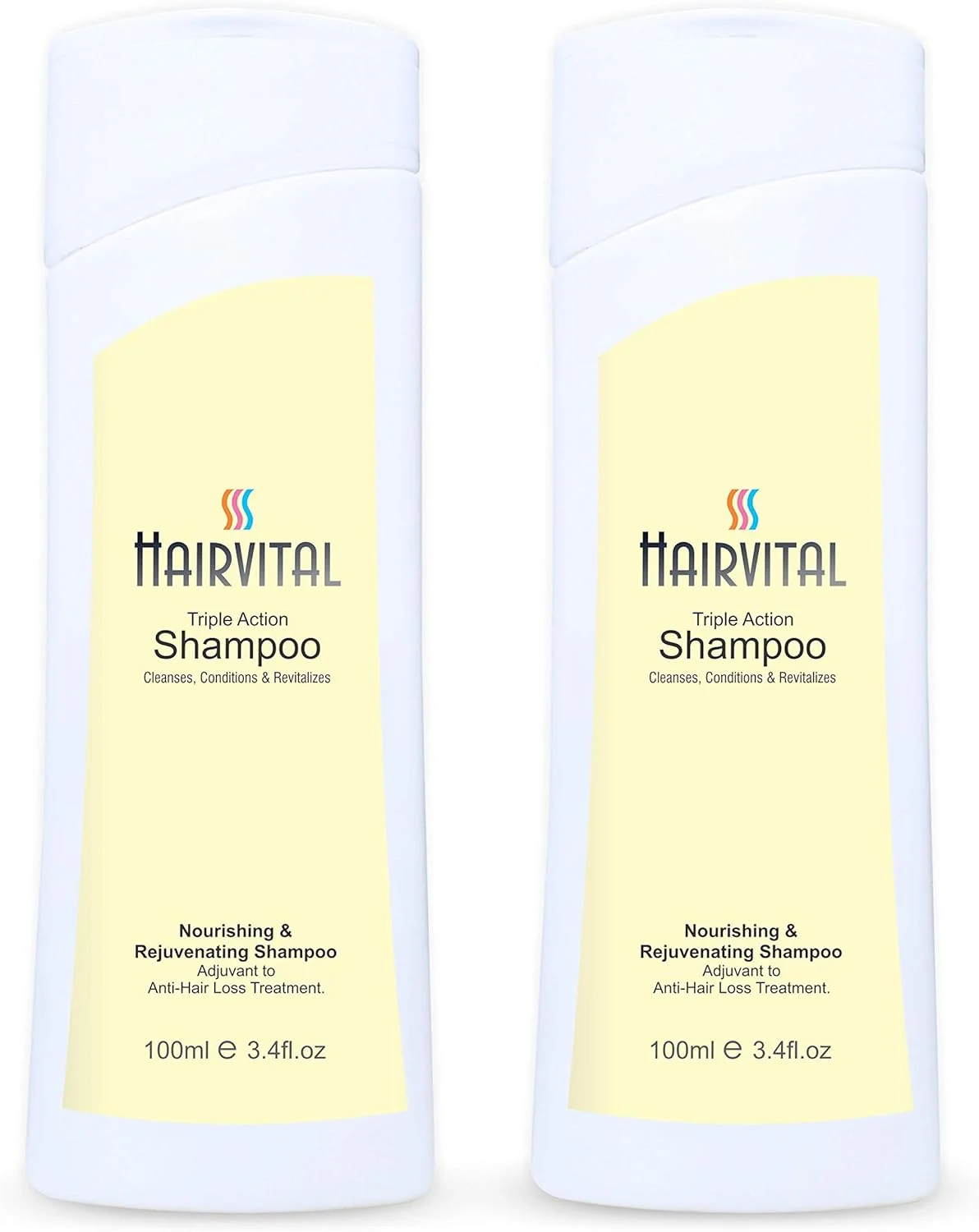 شامپو سه کاره هیر وایتال (پاک کننده، نرم کننده و احیا کننده) با خواص آلوئه ورا، روغن جوجوبا و ویتامین ای برای موهای خشک و آسیب دیده - بسته 2 عددی 100 میلی لیتری