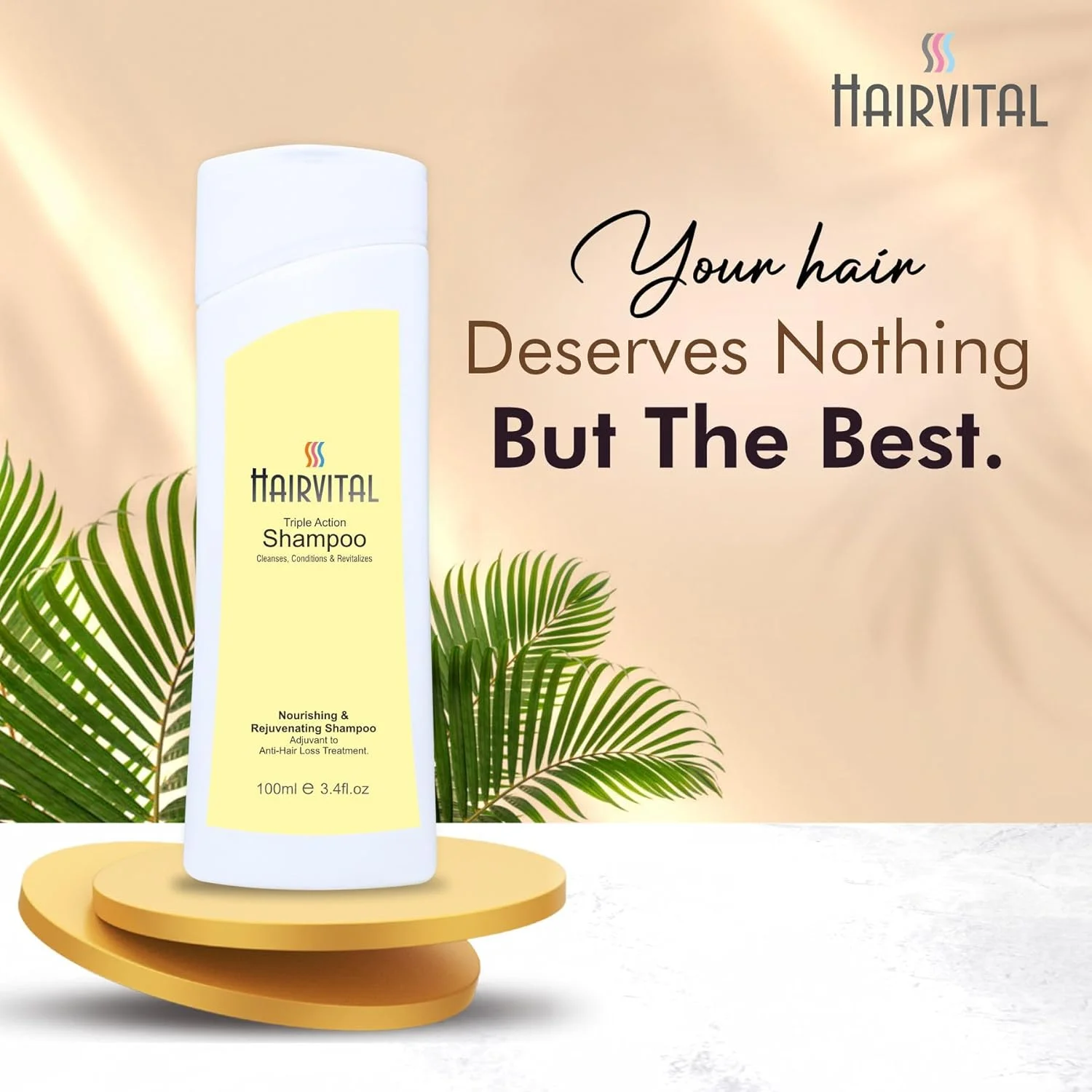 شامپو سه کاره هیر وایتال (پاک کننده، نرم کننده و احیا کننده) با خواص آلوئه ورا، روغن جوجوبا و ویتامین ای برای موهای خشک و آسیب دیده - بسته 2 عددی 100 میلی لیتری