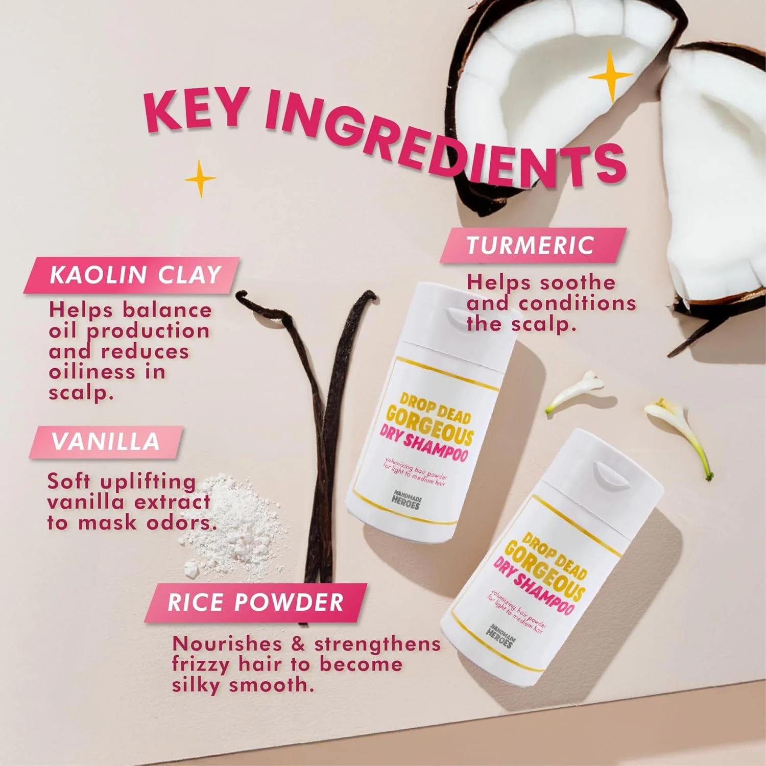 پودر شامپو خشک غیرآئروسل دست ساز هیروز برای حجم دهی | 51 گرم | 100% طبیعی و گیاهی | برای موهای روشن و بلوند