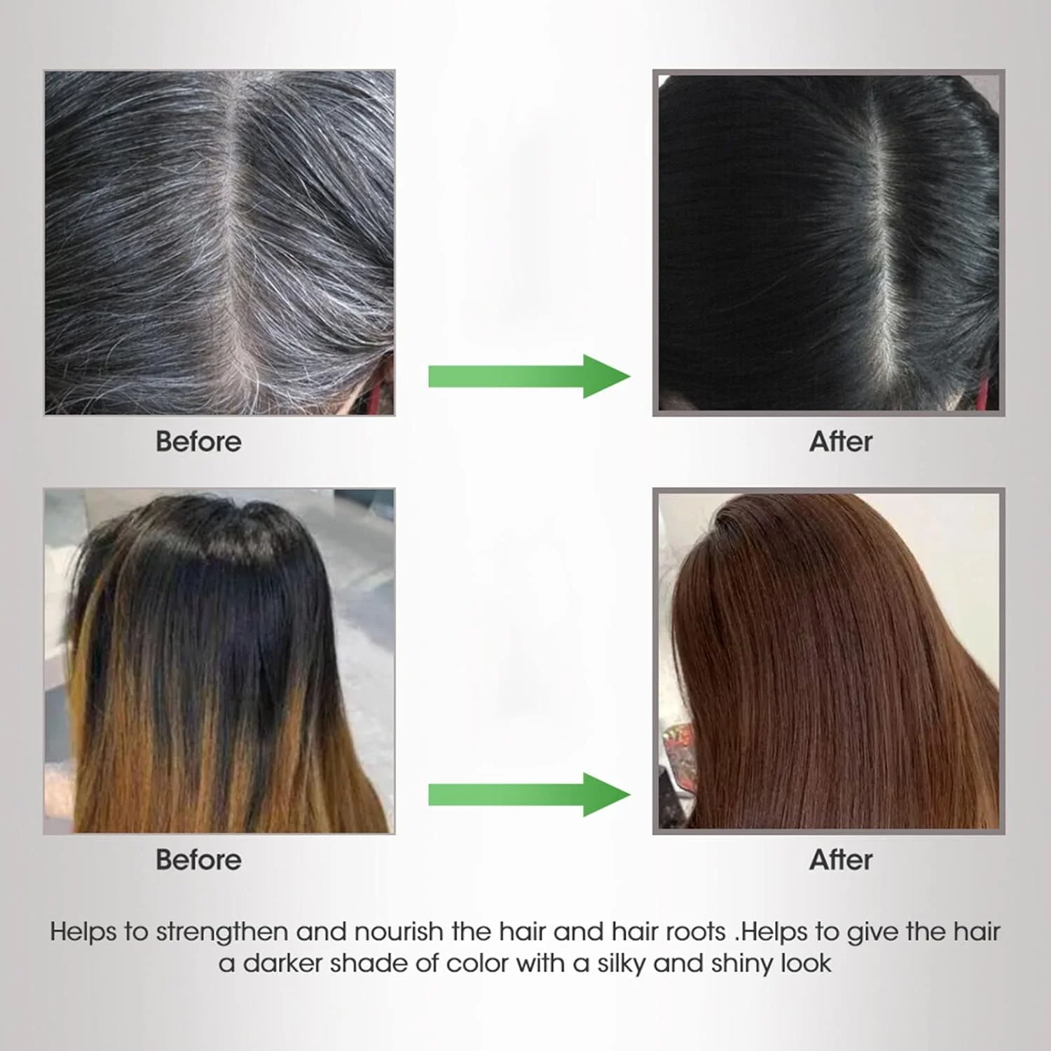 شامپو رنگ موی مشکی مِیدو هانوکا برای موهای سفید، شامپو رنگ مو برای زنان و مردان 3 در 1 - پوشش 100% موهای سفید - شامپو رنگ مو با مواد گیاهی در عرض چند دقیقه 500 میلی لیتر