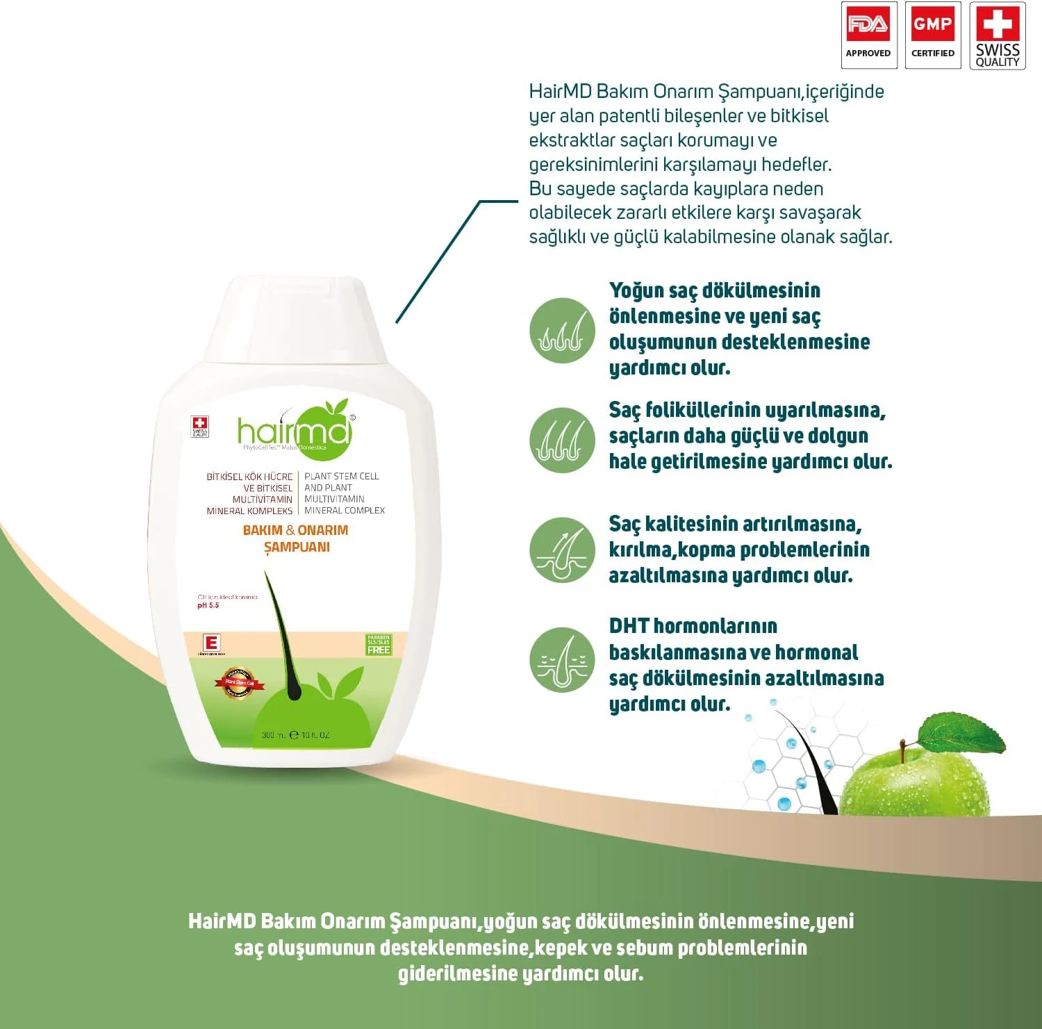 شامپو مراقبت و ترمیم مو HairMD حجم 300 میلی لیتر