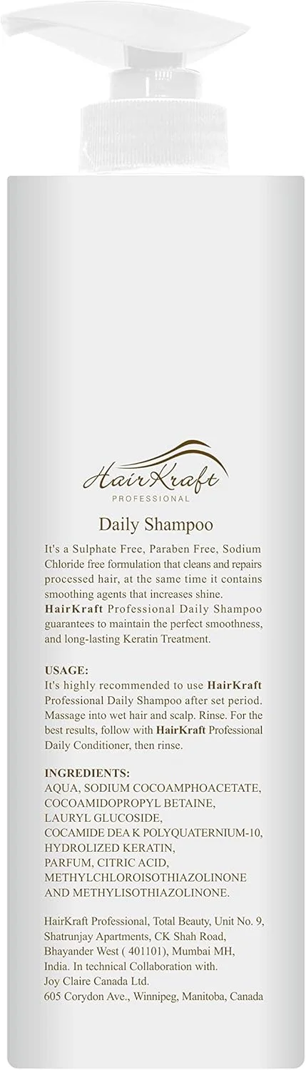 شامپو روزانه حرفه ای هیرکرافت 500 میلی لیتر، بدون سولفات و پارابن