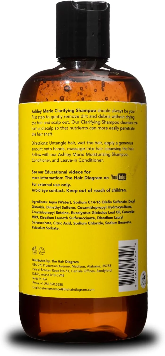 شامپو شفاف کننده مو اشلی ماری د هیر دیاگرام - فرمول پاک کننده طبیعی مغذی برای مو و پوست سر - شامپو روغن اکالیپتوس - رایحه طراوت بخش - محافظ رنگ مو - بدون پارابن و سولفات - 355 میلی لیتر شامپو شفاف کننده مو اشلی ماری د هیر دیاگرام - فرمول پاک کننده طبیعی مغذی برای مو و پوست سر - شامپو روغن اکالیپتوس - رایحه طراوت بخش - محافظ رنگ مو - بدون پارابن و سولفات - 355 میلی لیتر