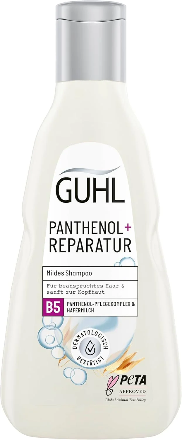 شامپو پانتنول + ترمیم کننده Guhl – حجم: 250 میلی لیتر – شامپو ملایم – نوع مو: آسیب دیده – ملایم برای پوست سر