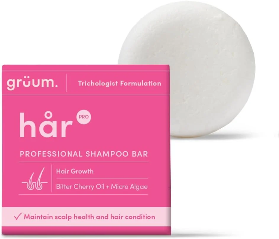 شامپو بار رشد مو گروم 50 گرم - شامپو بار جامد برای مو تا 60 بار شستشو - بار وگان بدون پلاستیک برای مردان و زنان - بار با کف غنی و بدون پارابن برای موهای خشک، آسیب دیده و نازک