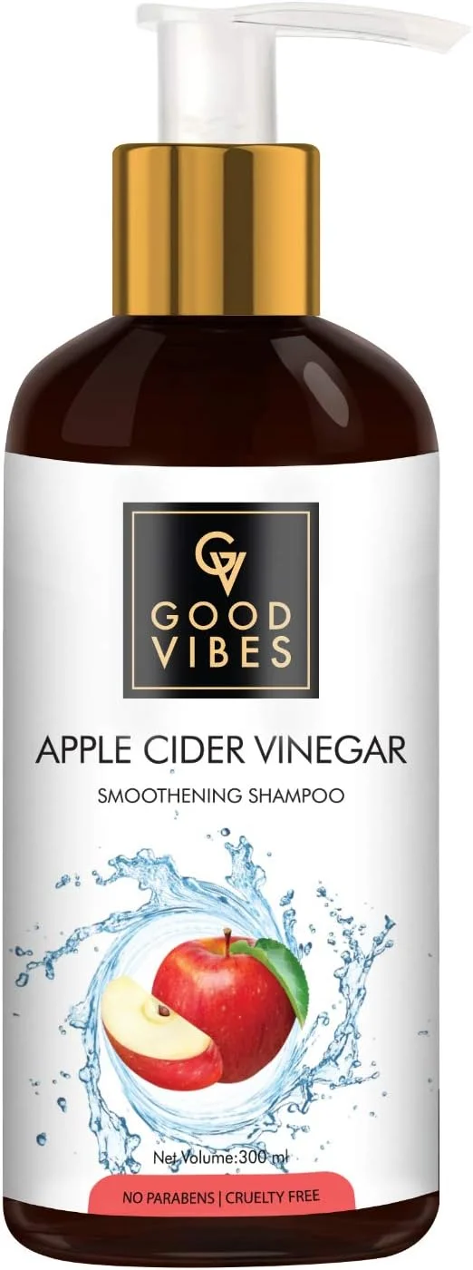 شامپو صاف کننده سرکه سیب گود وایبز - 300 میلی لیتر - درمان شوره سر و پوست سر برای موهای خشک، ضعیف و آسیب دیده - فاقد سیلیکون و تست حیوانی
