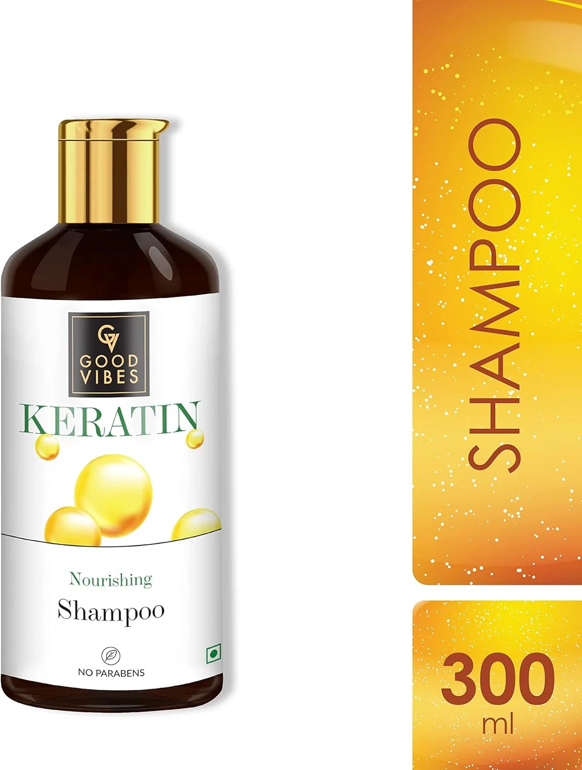 شامپو مغذی کراتین Good Vibes - 300 میلی لیتر - برای موهای خشک، کدر و وز - ضد شکستگی، حجم دهنده، تقویت کننده و ترمیم کننده مو - بدون تست حیوانی و پارابن