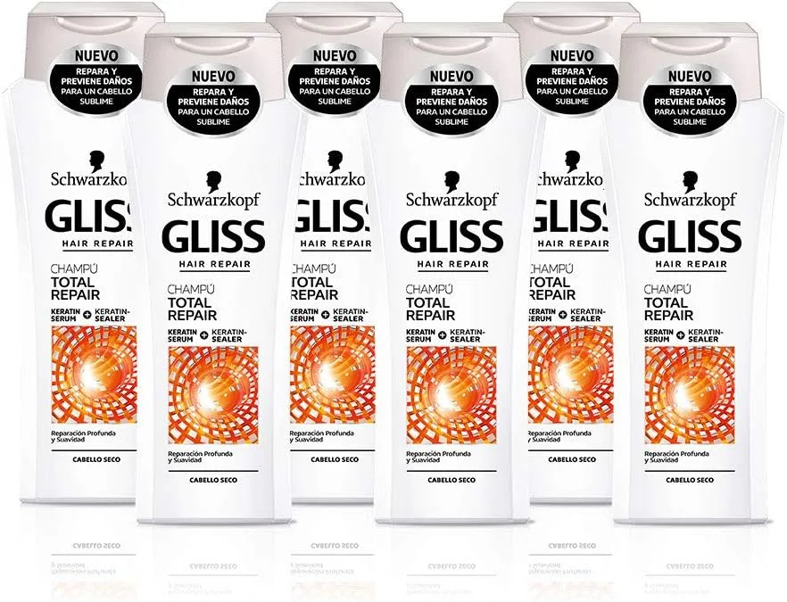 شامپو گلیس ترمیم کننده کامل - بسته 6 عددی 250 میلی لیتری - مجموع 1500 میلی لیتر