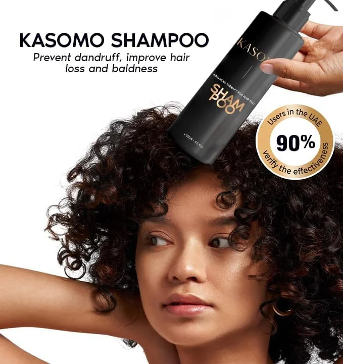شامپو ضد ریزش و تقویت کننده مو KASOMO به همراه ماساژور سر رایگان، شامپو رشد مو، فرمول ضد نازک شدن و تغذیه انواع مو 250 میلی لیتر