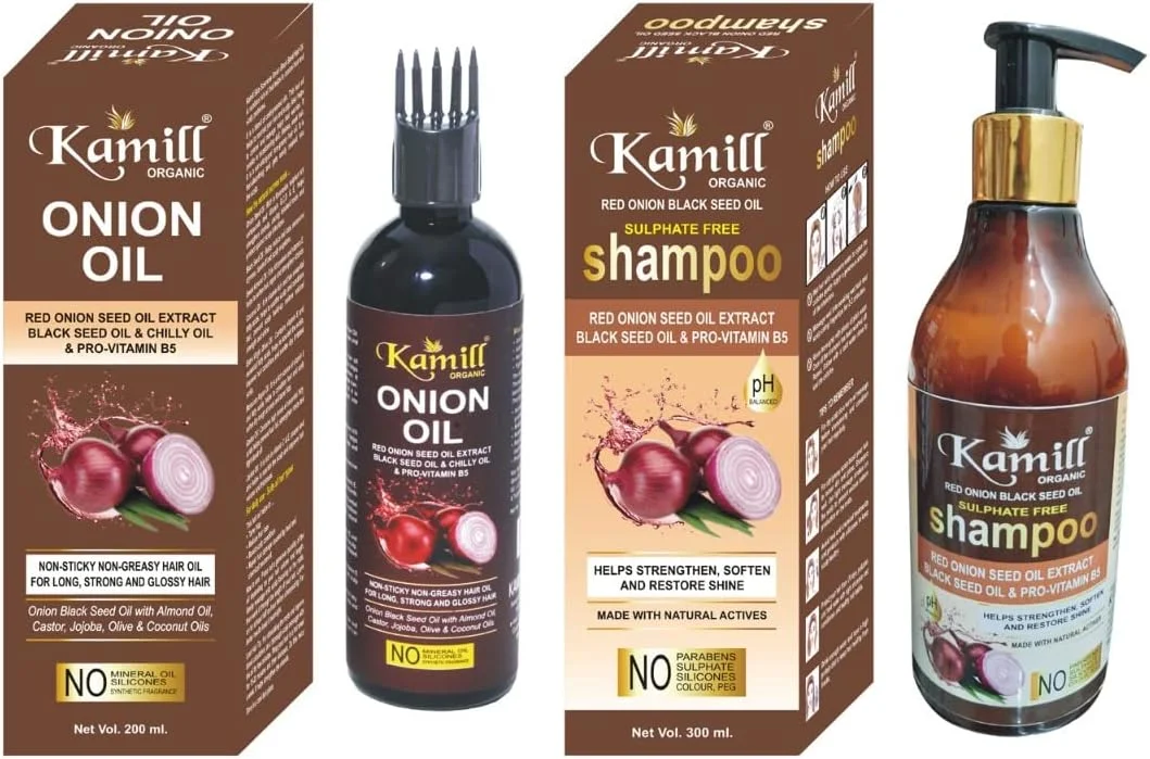 مجموعه مراقبت از مو پیاز قرمز Kamill برای کنترل ریزش مو - شامپو پیاز 300 میلی لیتر + روغن مو 200 میلی لیتر