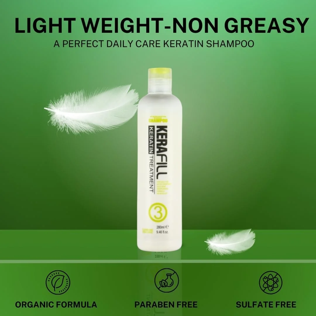 شامپو روزانه کراتین کرافیل | بدون سولفات | مناسب موهای آسیب دیده و رنگ شده | افزایش درخشندگی | جلوگیری از شوره سر 280 میلی لیتر