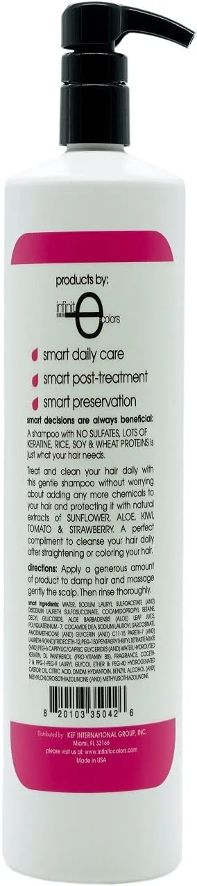 شامپو فوق العاده مرطوب کننده KEF بدون سولفات و پارابن 946 میلی لیتر مناسب برای موهای کراتینه شده توسط Smart Protection