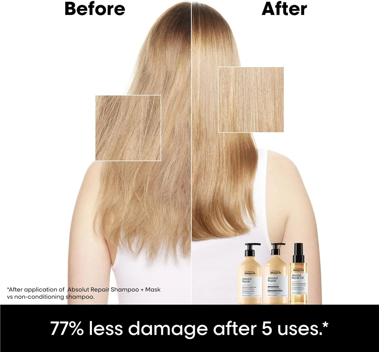 شامپو ترمیم کننده مو لورآل پروفشنال سری اکسپرت ابسولوت ریپیر امگا 9 و پروتئین 500 میلی لیتر شامپو ترمیم کننده مو لورآل پروفشنال سری اکسپرت ابسولوت ریپیر امگا 9 و پروتئین 500 میلی لیتر