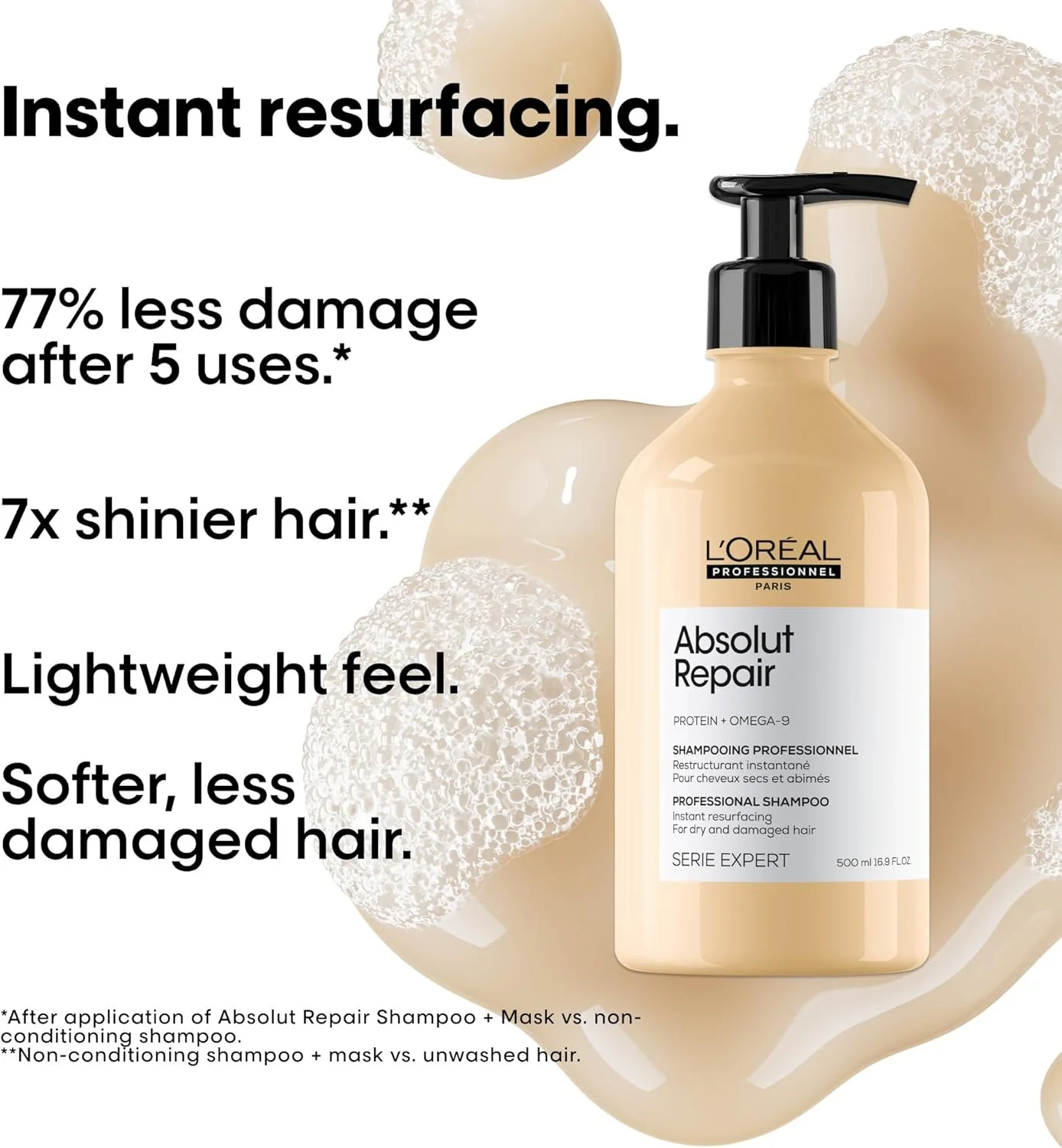 شامپو ترمیم کننده مو لورآل پروفشنال سری اکسپرت ابسولوت ریپیر امگا 9 و پروتئین 500 میلی لیتر شامپو ترمیم کننده مو لورآل پروفشنال سری اکسپرت ابسولوت ریپیر امگا 9 و پروتئین 500 میلی لیتر