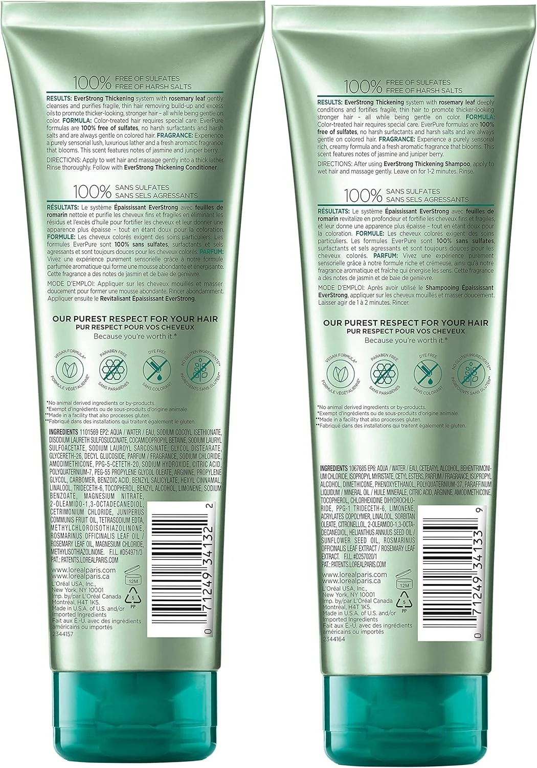 کیت شامپو و نرم کننده ضخیم کننده و بدون سولفات اورال پاریس EverStrong، ضخیم کننده + تقویت کننده، برای موهای نازک و شکننده، (250 میلی لیتر) کیت شامپو و نرم کننده ضخیم کننده و بدون سولفات اورال پاریس EverStrong، ضخیم کننده + تقویت کننده، برای موهای نازک و شکننده، (250 میلی لیتر)