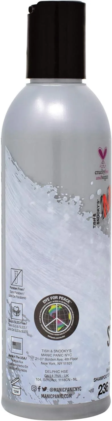 شامپو تونینگ مو مانیع پانیک مدل Silver Stiletto - شامپو بنفش بدون سولفات برای موهای بلوند پلاتینی، خاکستری، آبی و بنفش روشن - از بین برنده زردی (236 میلی لیتر)