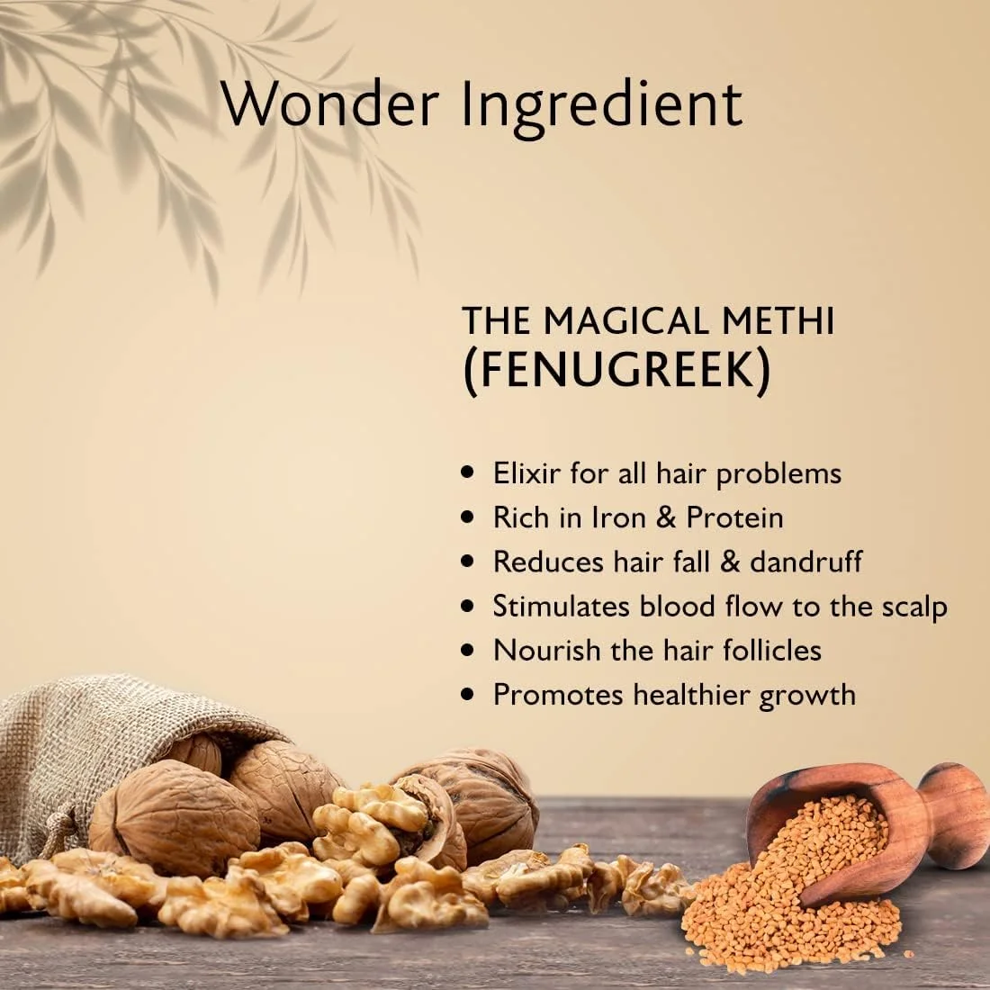 شامپو فنوسموث مانی‌استریم حاوی شنبلیله و گردو برای موهای خشک، وز و آسیب‌دیده، درمان آیورودا فاقد پارابن و SLS برای آقایان و بانوان - 250 میلی‌لیتر