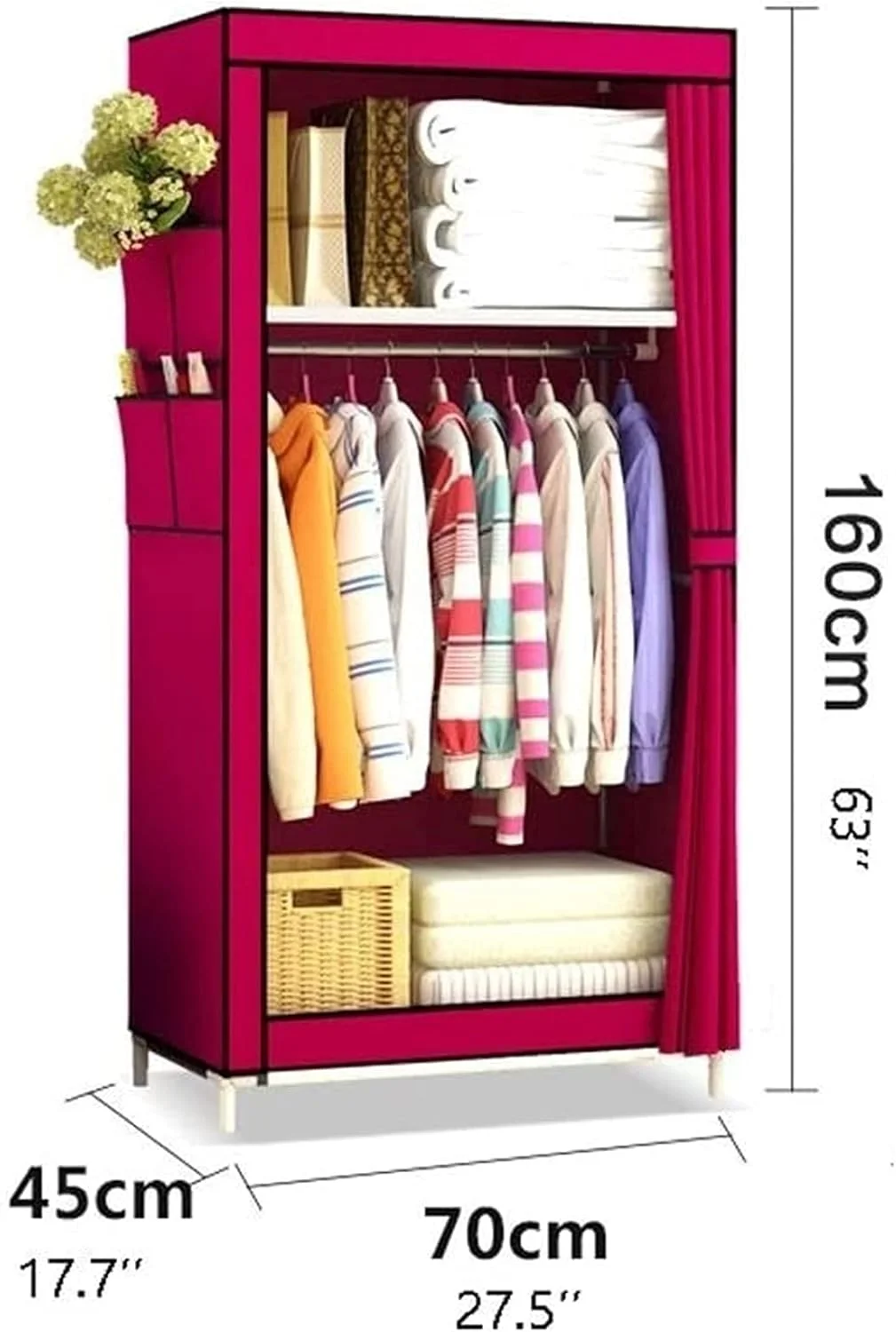 کمد لباس پارچه ای قابل حمل، کمد لباس اتاق خواب، کمد لباس ساده قابل حمل با روکش، سازمان دهنده لباس با قفسه آویز، کمد لباس، آویز لباس پارچه ای قابل حمل Bury کمد لباس پارچه ای قابل حمل، کمد لباس اتاق خواب، کمد لباس ساده قابل حمل با روکش، سازمان دهنده لباس با قفسه آویز، کمد لباس، آویز لباس پارچه ای قابل حمل Bury