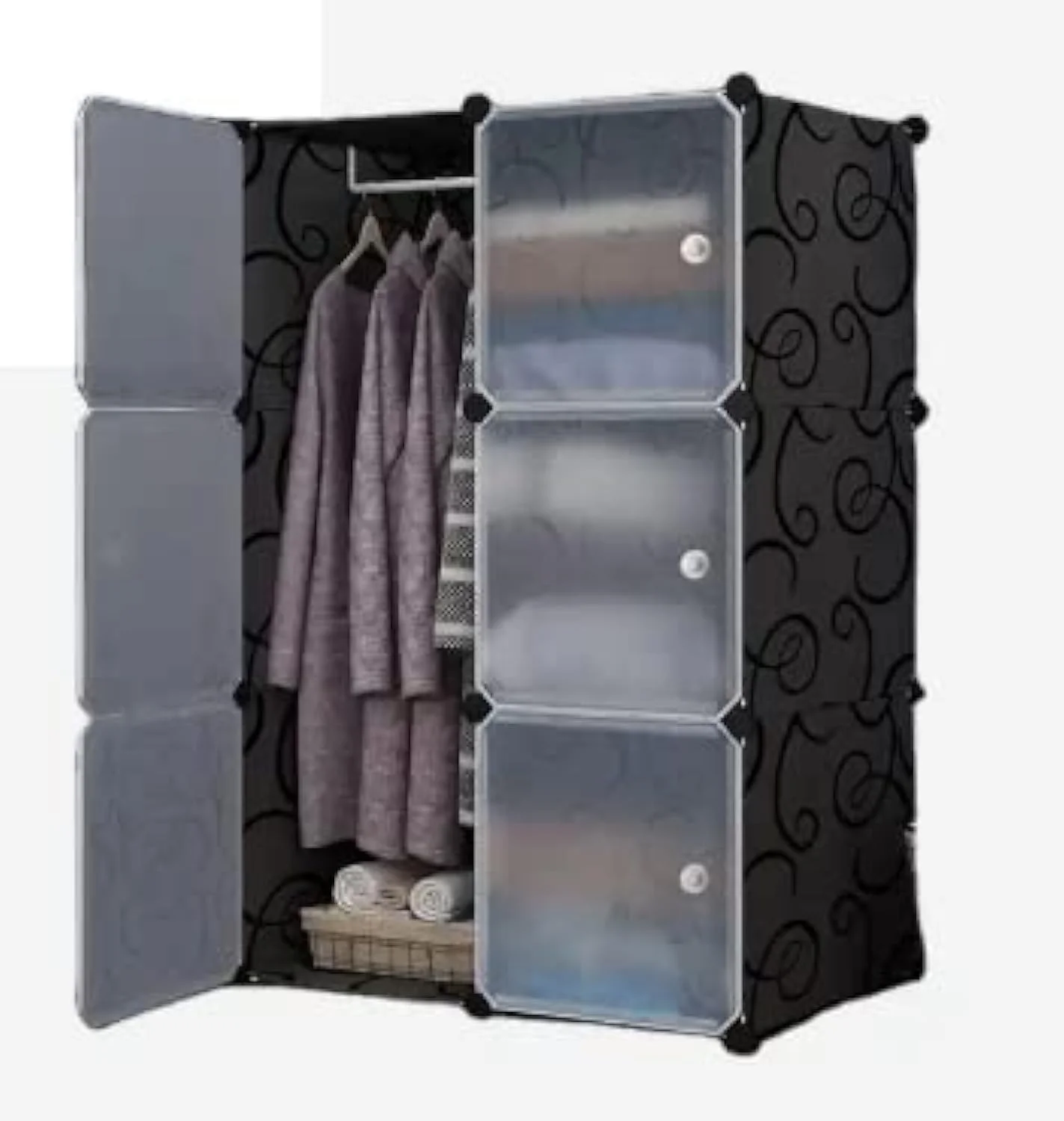 کمد پلاستیکی برای اتاق خواب، کمد لباس مکعبی PP (طرح آسمان)