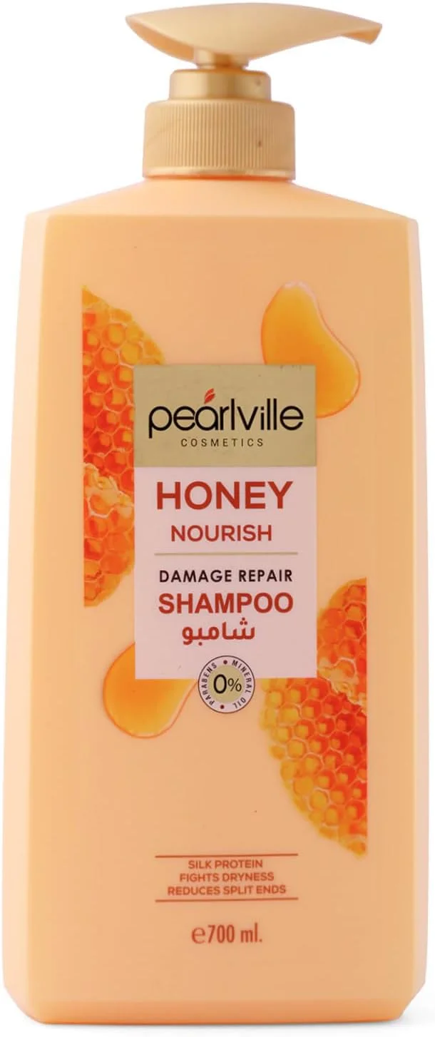 شامپو ترمیم کننده موهای آسیب دیده حاوی عسل پرل ویل - 700 میلی لیتر | مناسب موهای خشک و آسیب دیده | فاقد پارابن و روغن معدنی