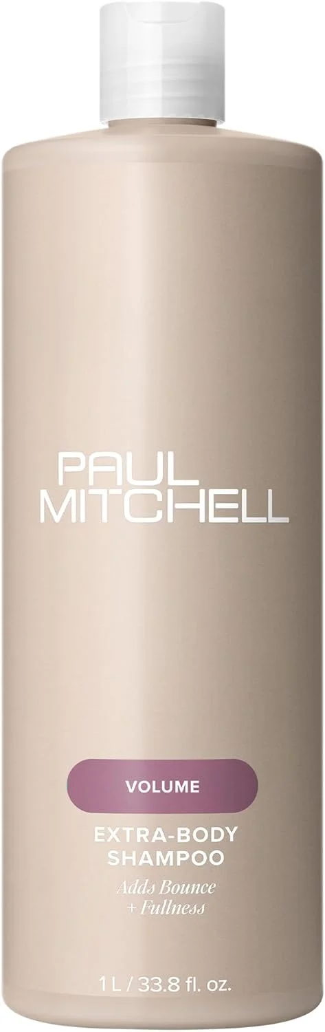شامپو حجم دهنده Paul Mitchell Extra-Body - شامپو حجم دهنده برای موهای معمولی تا نازک، مراقبت از موی تقویت کننده با پانتنول برای لطافت، 1000 میلی لیتر