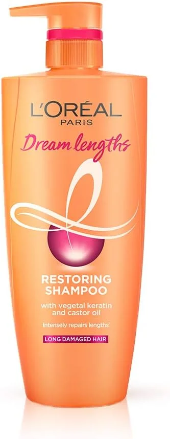 شامپو لورآل پاریس، تغذیه کننده، ترمیم کننده و براق کننده، برای موهای بلند و بی جان، دریم لنگز، 650 میلی لیتر