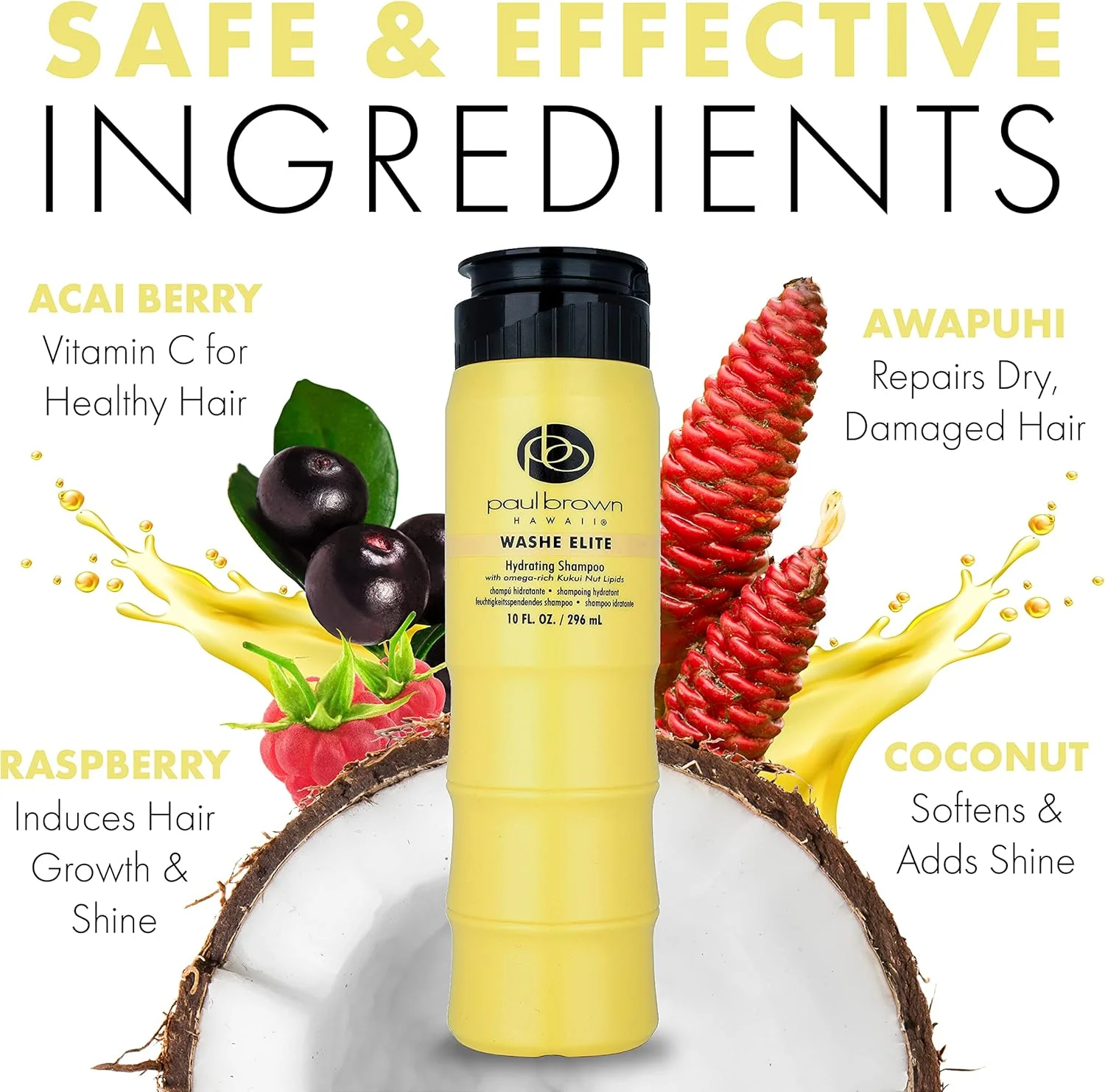 شامپو پول براون هاوایی واشه الیت، برای موهای آسیب دیده و تحت درمان شیمیایی، 295 میلی لیتر