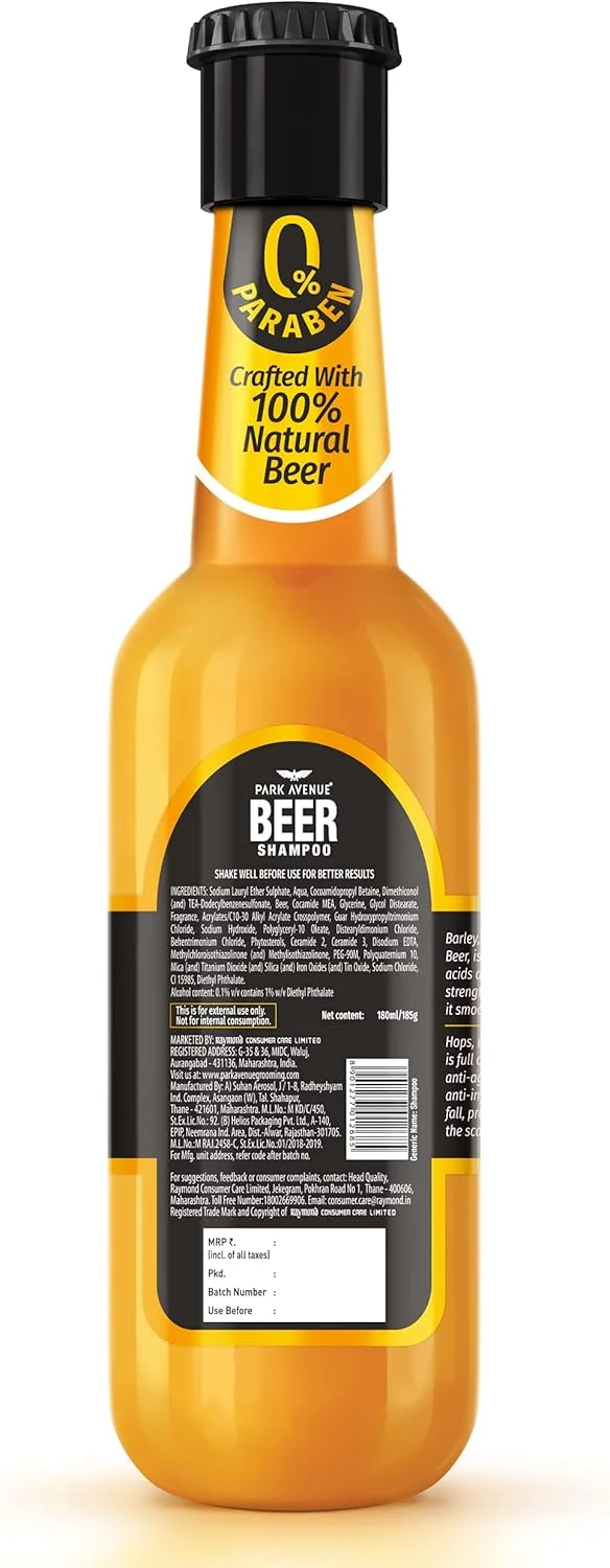 شامپو آبجو بدون آسیب رسان پارک اونیو، 180 میلی لیتر، چند منظوره