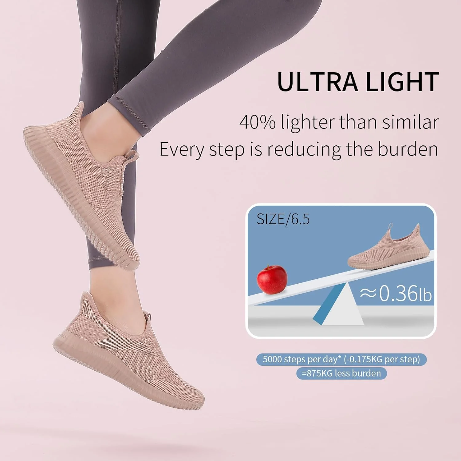 کفش پیاده روی زنانه SK·TRIP، سبک وزن، رویه بافته شده مشبک پروازی و تنفس پذیر، کفش های دویدن غیر رسمی، کفش تنیس زنانه، کفش ورزشی، کفش ورزشی ضد لغزش زنانه