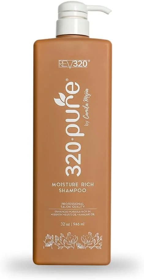 شامپو مغذی Rev320 320Pure - مناسب برای سالن های حرفه ای - تغذیه و ترمیم انواع مو - حاوی کراتین، امگا و روغن آرگان - (946 میلی لیتر)
