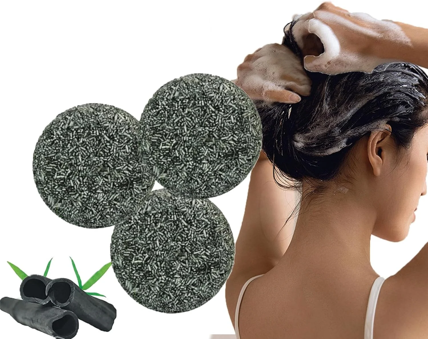 صابون معکوس کننده موهای خاکستری، صابون پوشش موهای خاکستری، شامپو بار تیره کننده مو، شامپو بار جامد، شامپو بار معکوس کننده موهای خاکستری ارگانیک، ترمیم موهای سفید خاکستری برای زنان و مردان (3 عدد)