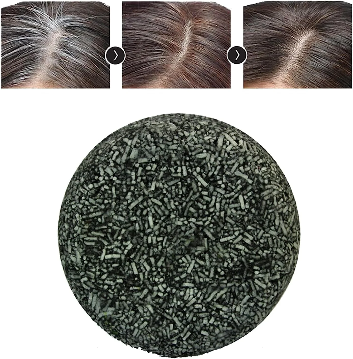 شامپو بار معکوس کننده موهای سفید، شامپو بار تیره کننده طبیعی مو برای معکوس کردن موهای قهوه ای و سفید، شامپو بار ارگانیک طبیعی برای ترمیم موهای سفید (1 عدد)