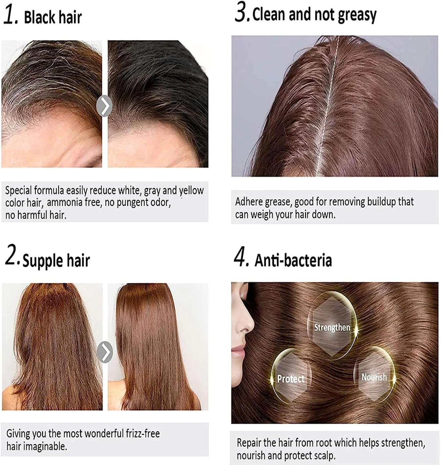 صابون معکوس کننده موهای خاکستری، صابون پوشش موهای خاکستری، شامپو بار تیره کننده مو، شامپو بار جامد، شامپو بار معکوس کننده موهای خاکستری ارگانیک، ترمیم موهای سفید خاکستری برای زنان و مردان (3 عدد)