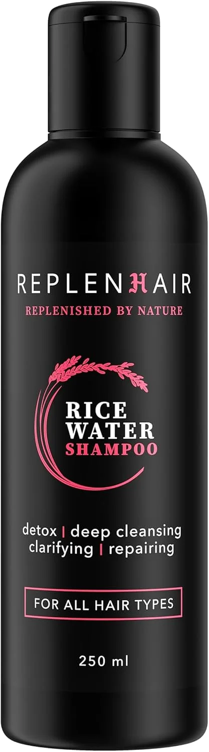 شامپو آب برنج رپلن هیر برای آقایان و بانوان، شامپو ضد شوره سر با محلول مراقبت از مو بدون مواد شیمیایی برای رشد مو، شامپو بدون سولفات برای موهای ضخیم تر، ضد ریزش مو و کنترل شوره سر