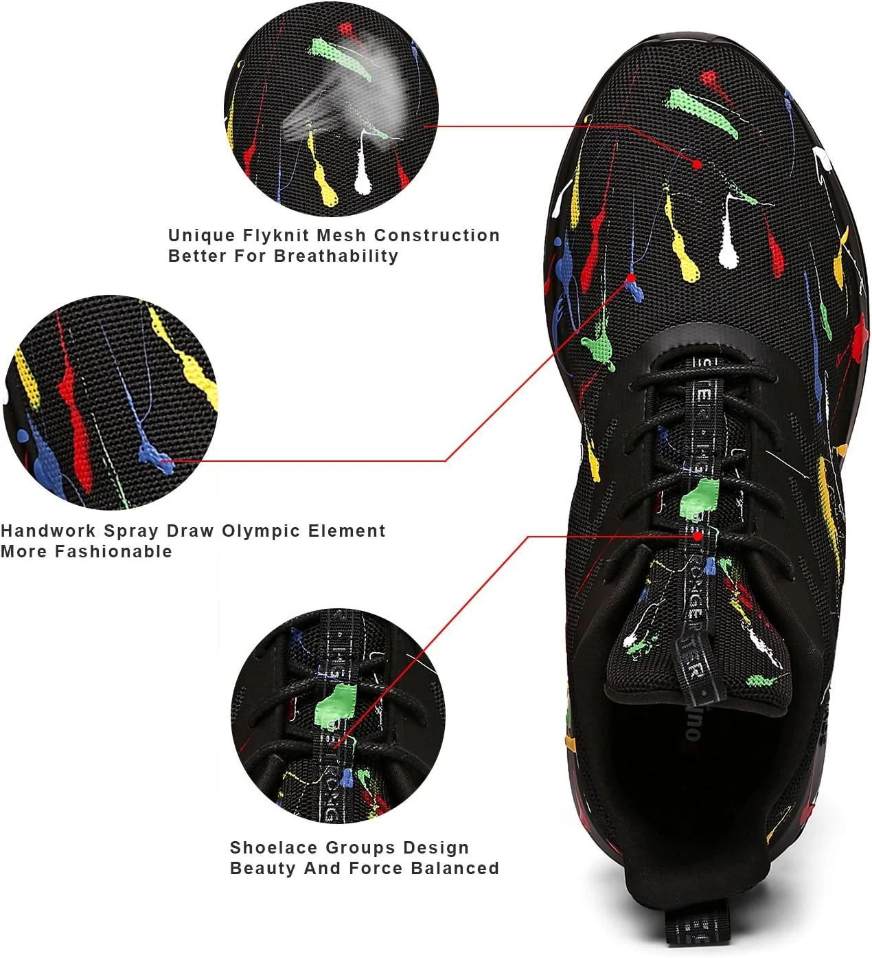 کفش های دویدن زنانه Soulsfeng، سبک وزن، تنفسی، کفش تنیس، کتانی های پیاده روی مد روز ضد لغزش طرح فلامینگو